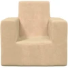 Vaikiška sofa, kreminės spalvos, minkštas pliušas