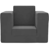Vaikiška sofa-lova, antracito spalvos, minkštas pliušas