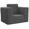 Vaikiška sofa-lova, antracito spalvos, minkštas pliušas