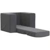Vaikiška sofa-lova, antracito spalvos, minkštas pliušas