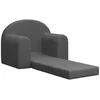 Vaikiška sofa-lova, antracito spalvos, minkštas pliušas