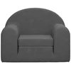 Vaikiška sofa-lova, antracito spalvos, minkštas pliušas