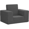 Vaikiška sofa-lova, antracito spalvos, minkštas pliušas