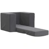 Vaikiška sofa-lova, antracito spalvos, minkštas pliušas