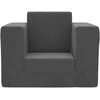 Vaikiška sofa-lova, antracito spalvos, minkštas pliušas