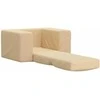 Vaikiška sofa-lova, kreminės spalvos, minkštas pliušas