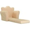 Vaikiška sofa-lova, kreminės spalvos, minkštas pliušas