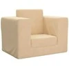 Vaikiška sofa-lova, kreminės spalvos, minkštas pliušas