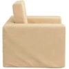 Vaikiška sofa-lova, kreminės spalvos, minkštas pliušas