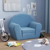 Vaikiška sofa-lova, mėlynos spalvos, minkštas pliušas