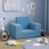 Vaikiška sofa-lova, mėlynos spalvos, minkštas pliušas