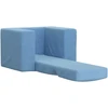 Vaikiška sofa-lova, mėlynos spalvos, minkštas pliušas