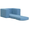 Vaikiška sofa-lova, mėlynos spalvos, minkštas pliušas