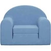 Vaikiška sofa-lova, mėlynos spalvos, minkštas pliušas