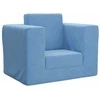 Vaikiška sofa-lova, mėlynos spalvos, minkštas pliušas