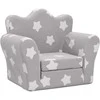 Vaikiška sofa-lova, pilka, minkštas pliušas, su žvaigždėmis