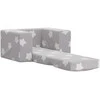 Vaikiška sofa-lova, pilka, minkštas pliušas, su žvaigždėmis