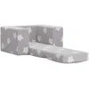 Vaikiška sofa-lova, pilka, minkštas pliušas, su žvaigždėmis