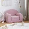 Vaikiška sofa-lova, rožinės spalvos, minkštas pliušas