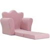 Vaikiška sofa-lova, rožinės spalvos, minkštas pliušas
