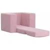 Vaikiška sofa-lova, rožinės spalvos, minkštas pliušas