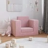 Vaikiška sofa-lova, rožinės spalvos, minkštas pliušas