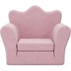 Vaikiška sofa-lova, rožinės spalvos, minkštas pliušas