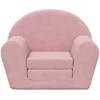 Vaikiška sofa-lova, rožinės spalvos, minkštas pliušas