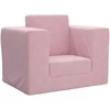 Vaikiška sofa-lova, rožinės spalvos, minkštas pliušas