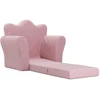 Vaikiška sofa-lova, rožinės spalvos, minkštas pliušas