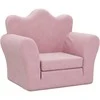Vaikiška sofa-lova, rožinės spalvos, minkštas pliušas