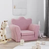 Vaikiška sofa-lova, rožinės spalvos, minkštas pliušas