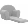 Vaikiška sofa-lova, šviesiai pilkos spalvos, minkštas pliušas