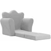 Vaikiška sofa-lova, šviesiai pilkos spalvos, minkštas pliušas