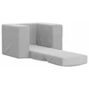 Vaikiška sofa-lova, šviesiai pilkos spalvos, minkštas pliušas