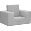 Vaikiška sofa-lova, šviesiai pilkos spalvos, minkštas pliušas