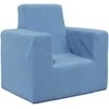 Vaikiška sofa, mėlynos spalvos, minkštas pliušas