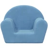 Vaikiška sofa, mėlynos spalvos, minkštas pliušas