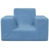 Vaikiška sofa, mėlynos spalvos, minkštas pliušas