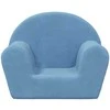 Vaikiška sofa, mėlynos spalvos, minkštas pliušas