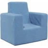 Vaikiška sofa, mėlynos spalvos, minkštas pliušas