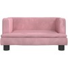 Vaikiška sofa, rožinės spalvos, 60x40x30cm, aksomas