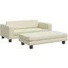 Vaikiška sofa su pakoja, kreminė, 100x50x30cm, dirbtinė oda