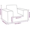 Vaikiška sofa, šviesiai pilka, minkštas pliušas, su žvaigždėmis