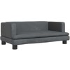 Vaikiška sofa, tamsiai pilkos spalvos, 80x45x30cm, aksomas