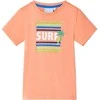Vaikiški marškinėliai, neoninės oranžinės spalvos, 128 dydžio