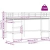 Lova Vaikų Lofto Lovos Rėmas Paprastas Juoda 100 x 190 cm Metalas