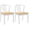 Valgomasis krėslas 2 pcs baltos ir natūralios spalvos