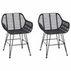 Valgomasis krėslas 2 pcs Ratanas ir Geležis Juoda