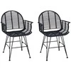 Valgomasis krėslas 2 pcs Ratanas ir Geležis Juoda